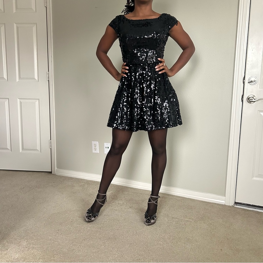 Arden B Black Sequin cocktail  Dress